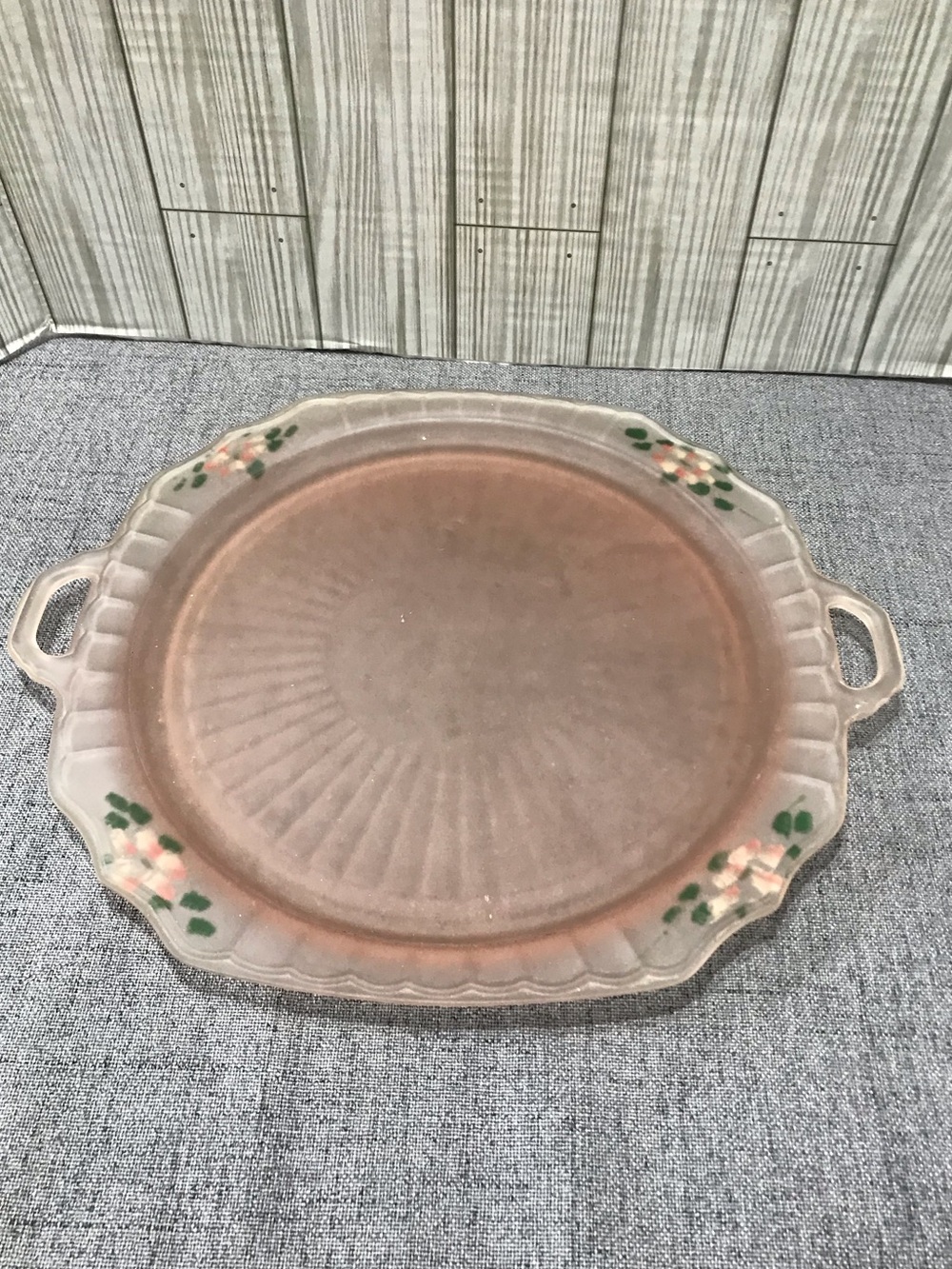 Vintage Anchor Hocking Cake Plate with handles